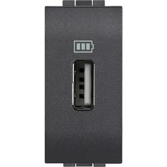 Cargador USB  negro antracita 1 mód.